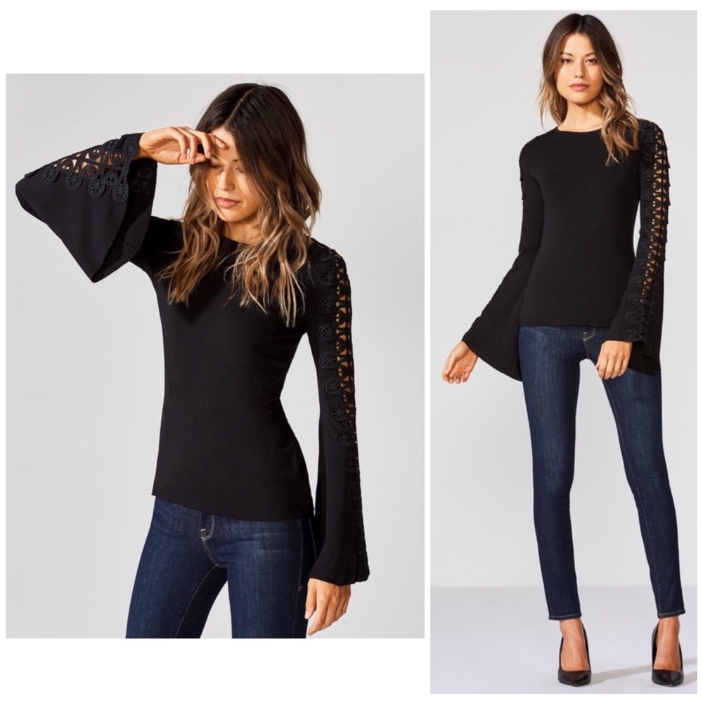 NWOT Bailey 44 Romanov Bell Sleeve Lace Top Sz. S